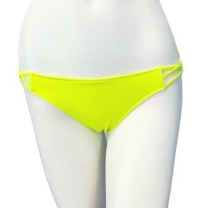 Victoria’s Secret Neon Yellow Strappy Cheeky Bikini Bottoms Size M
